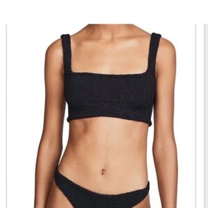 Hunza G Black Ribbed Bikini Set